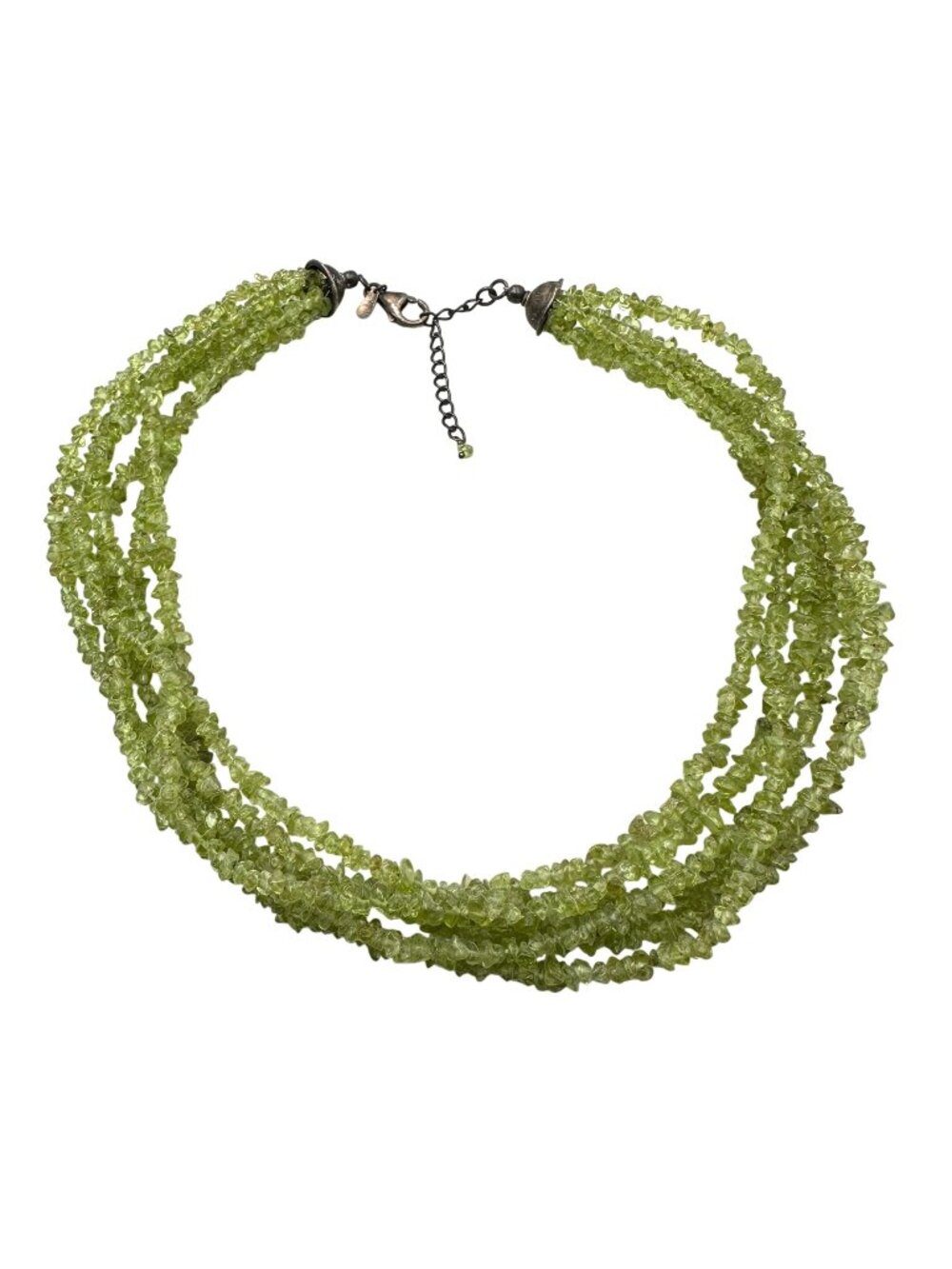 Silpada Multi Strand Peridot Green Necklace 925 Sterling Silver N1402 Retired